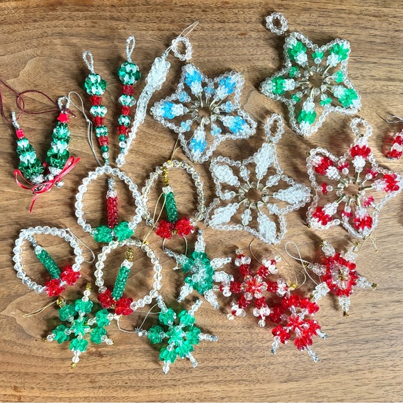 Vintage Beaded Christmas Ornaments Lot of 20 - Picture 1 of 7